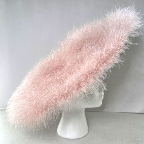 Vintage 1950s Pink Feather Hat Flo Raye Event Hollywood Glam Cocktail Wedding